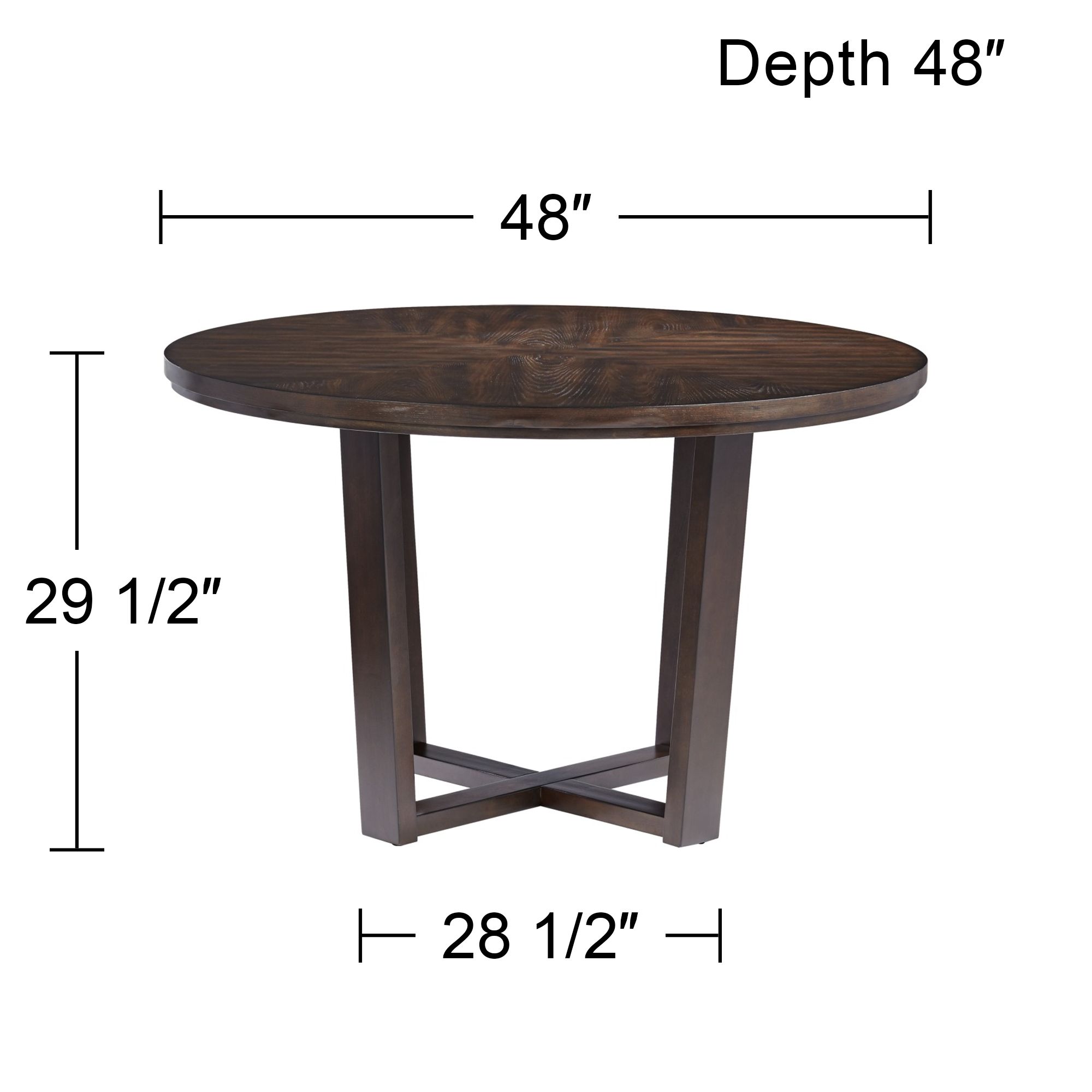 Conrad 48" Wide Dark Brown Wood Round Dining Table in scene