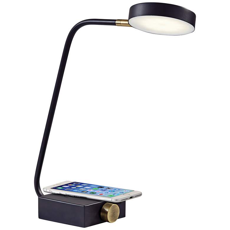 Image 1 Conrad Black Adjustable Charge LED Desk Lamp with USB Port