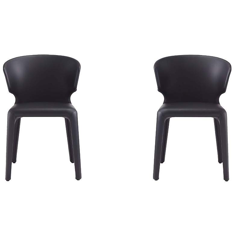 Image 1 Conrad Black Faux Leather Dining Chair (Set of 2)