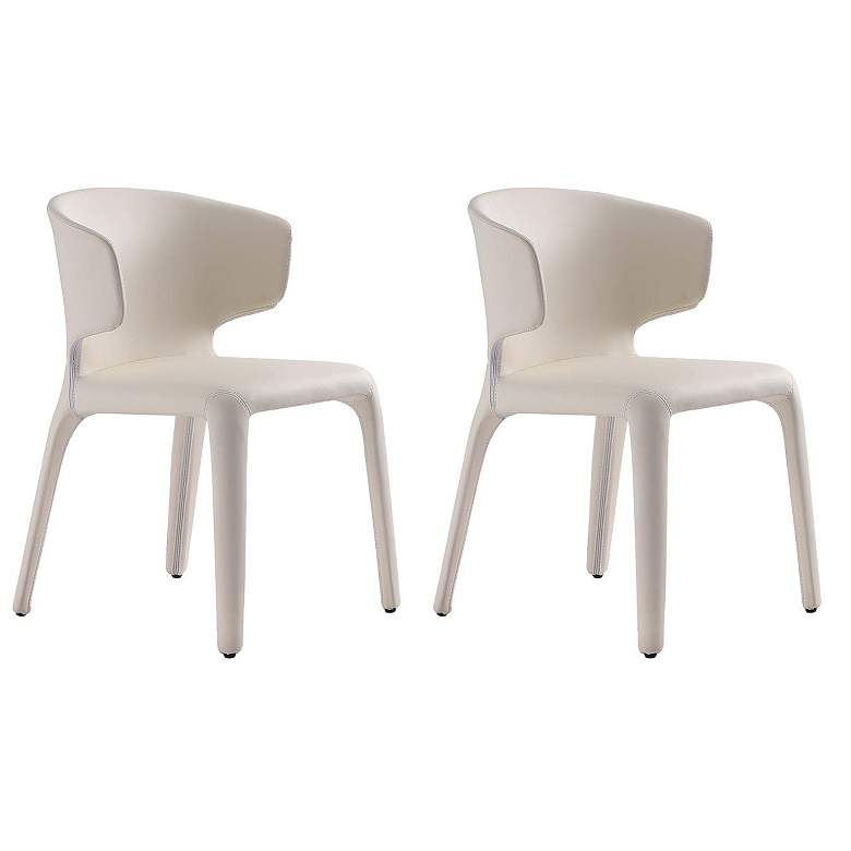Image 1 Conrad Cream Faux Leather Dining Chair (Set of 2)