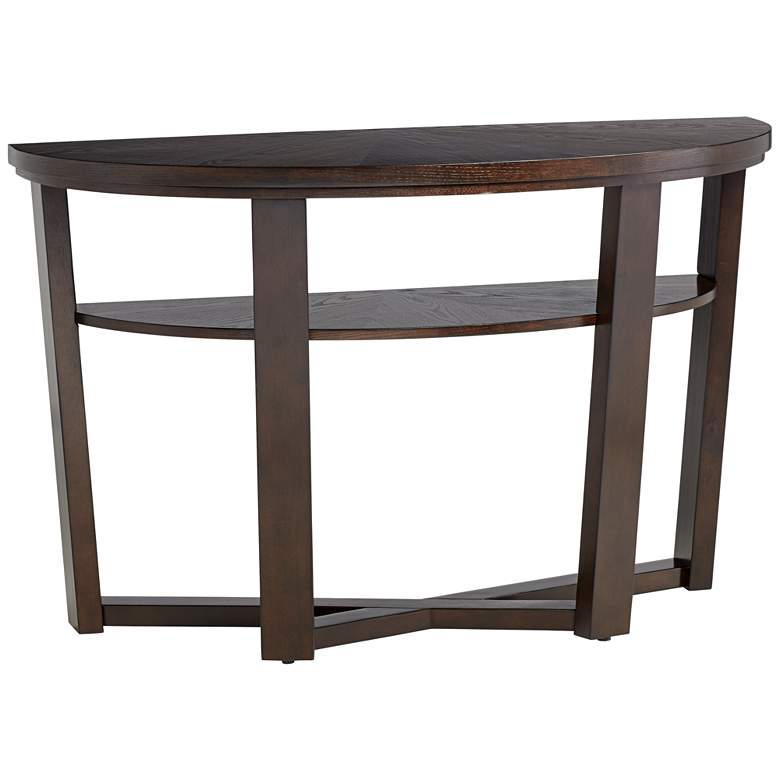 Image 6 Conrad Dark Brown Demilune Console Table more views