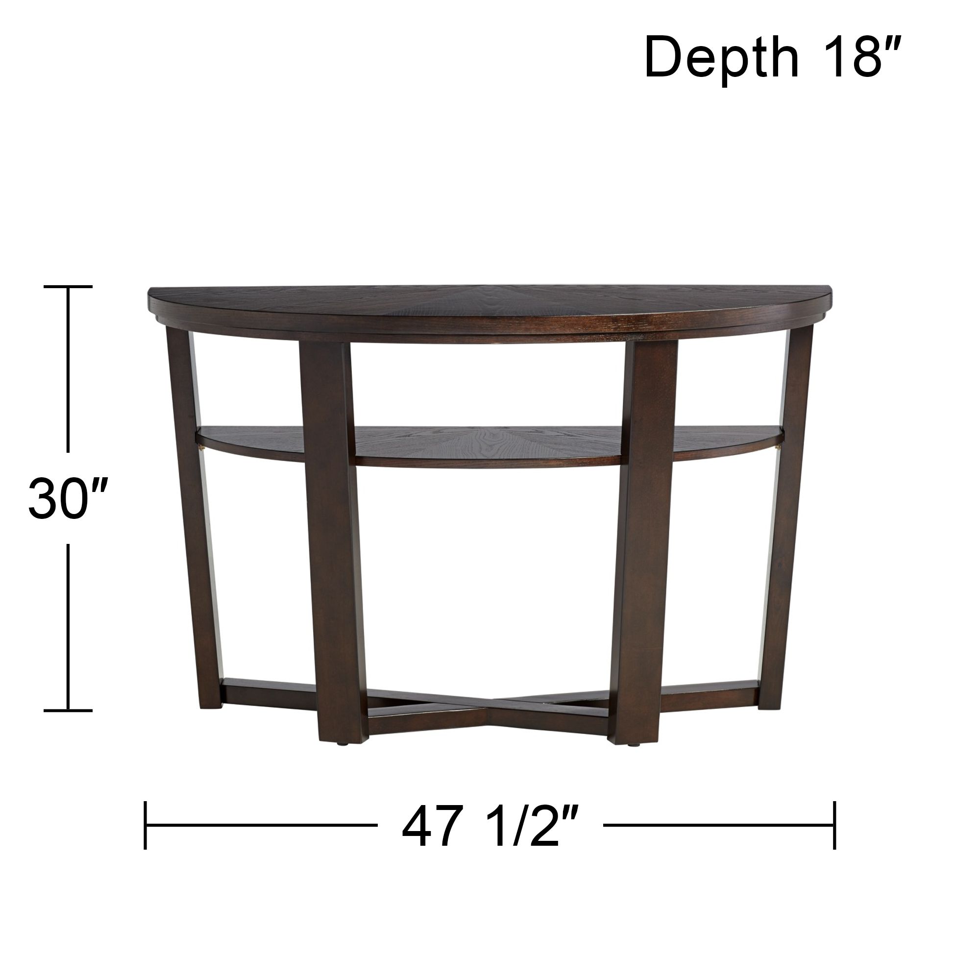 Conrad Dark Brown Demilune Console Table