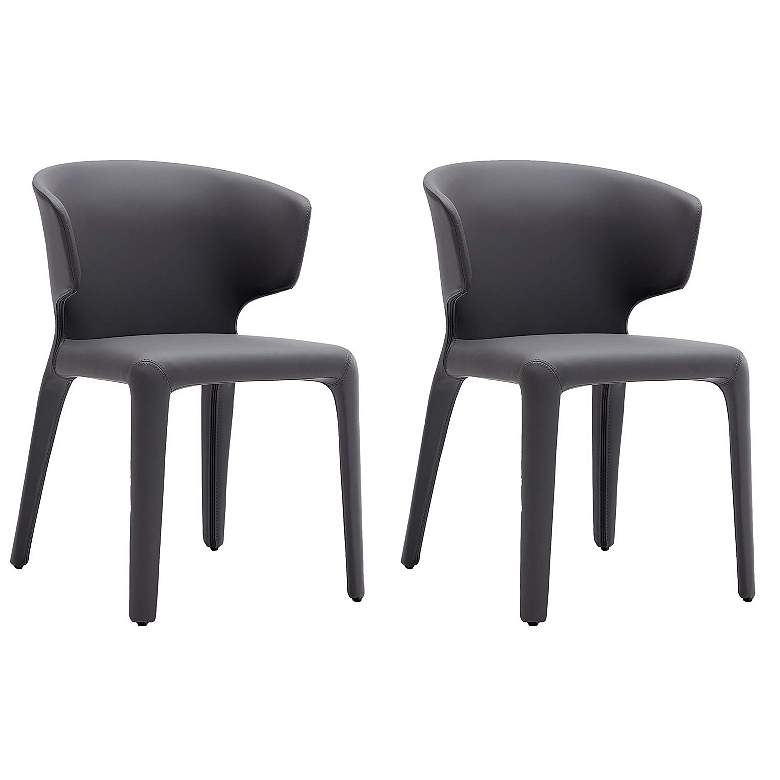 Image 2 Conrad Grey Faux Leather Dining Chair (Set of 2)