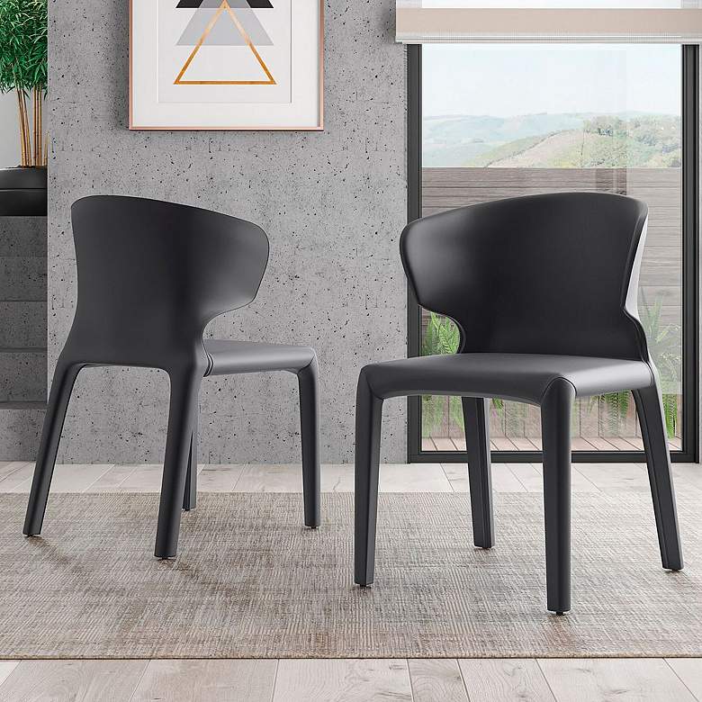 Image 1 Conrad Grey Faux Leather Dining Chair (Set of 2)