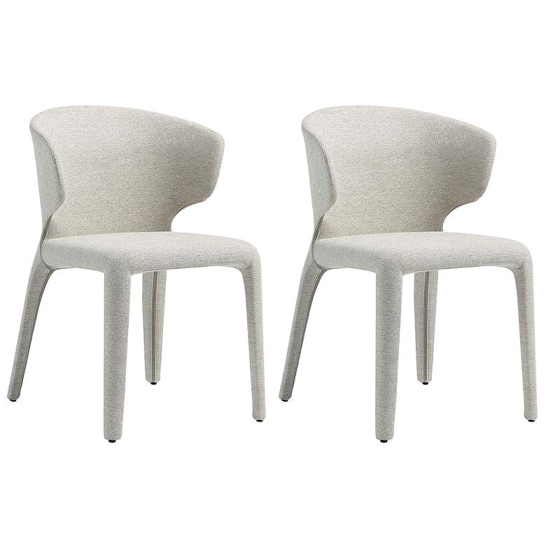Image 1 Conrad Modern Woven Tweed Dining Chair in Wheat (Set of 2)
