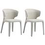 Conrad Modern Woven Tweed Dining Chair in Wheat (Set of 2)