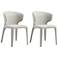 Conrad Modern Woven Tweed Dining Chair in Wheat (Set of 2)