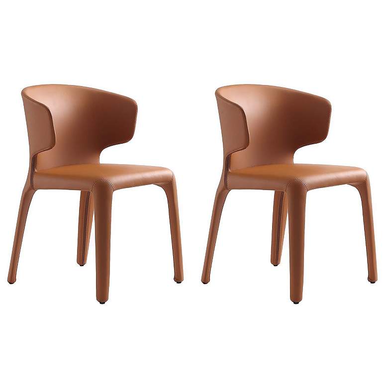 Image 2 Conrad Saddle Faux Leather Dining Chair (Set of 2)