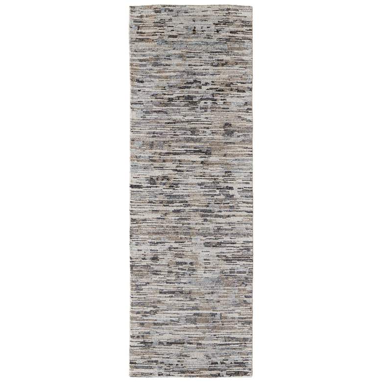 Image 1 Conroe Abstract Hand Knotted Gray Area Rug 2'-6" x 8'