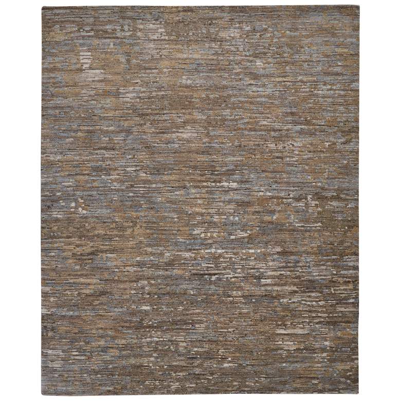 Image 1 Conroe Modern Abstract Hand Knotted Brown Area Rug 6822F