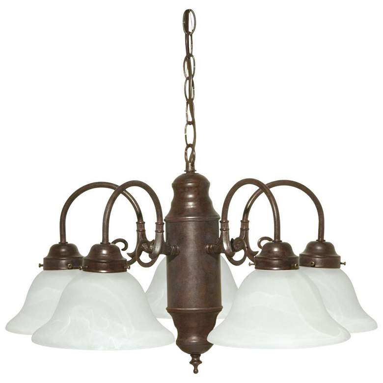 Image 1 Constable 23" Wide Old Bronze 5-Light Chandelier