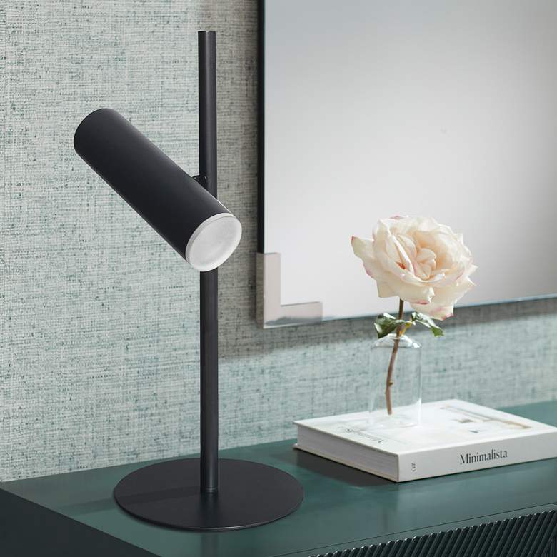 Image 1 Constance 19 3/4 inch High Matte Black LED Accent Table Lamp