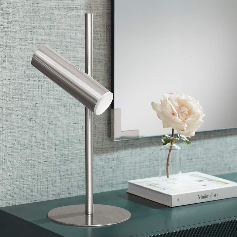 Image 1 Constance 19 3/4" High Satin Chrome LED Accent Table Lamp