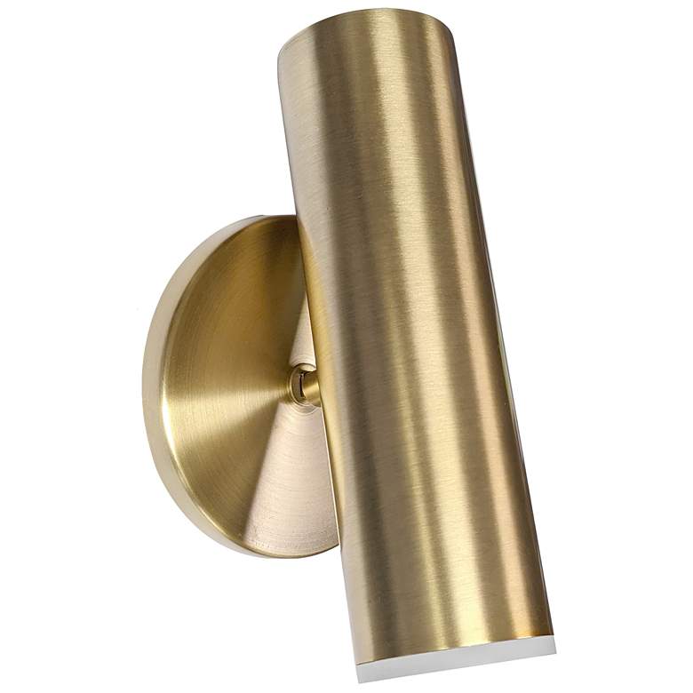 Image 1 Constance 7 3/4" High Aged Brass LED Wall Sconce