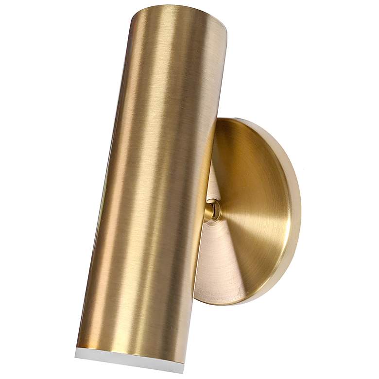 Image 2 Constance 7 3/4" High Aged Brass LED Wall Sconce