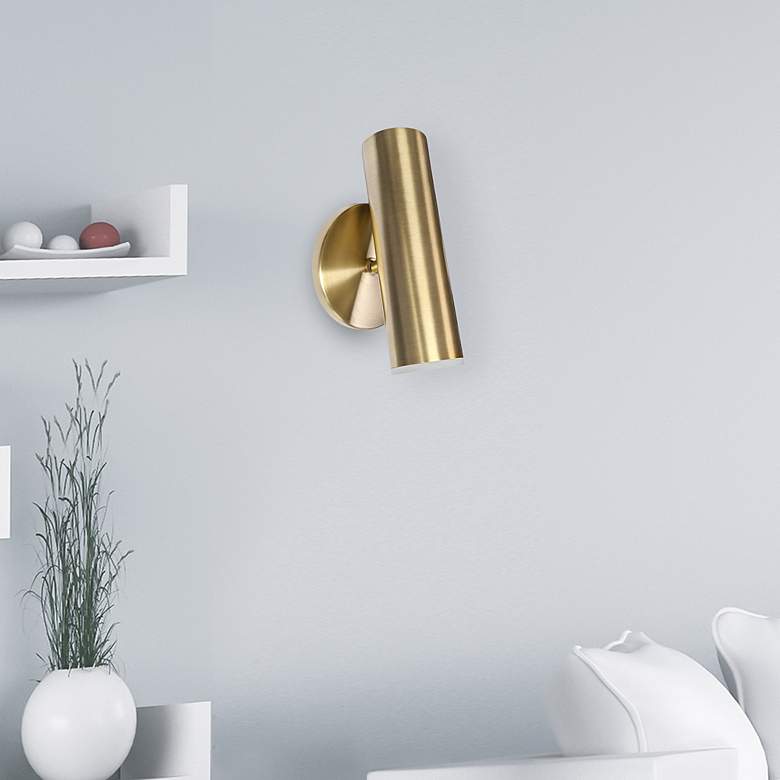 Image 3 Constance 7 3/4" High Aged Brass LED Wall Sconce more views