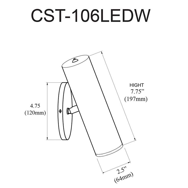 Image 5 Constance 7 3/4" High Matte Black LED Wall Sconce more views
