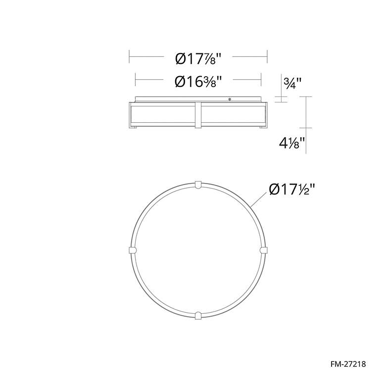 Image 2 Constantine 4.13"H x 18"W 1-Light Flush Mount in Black more views