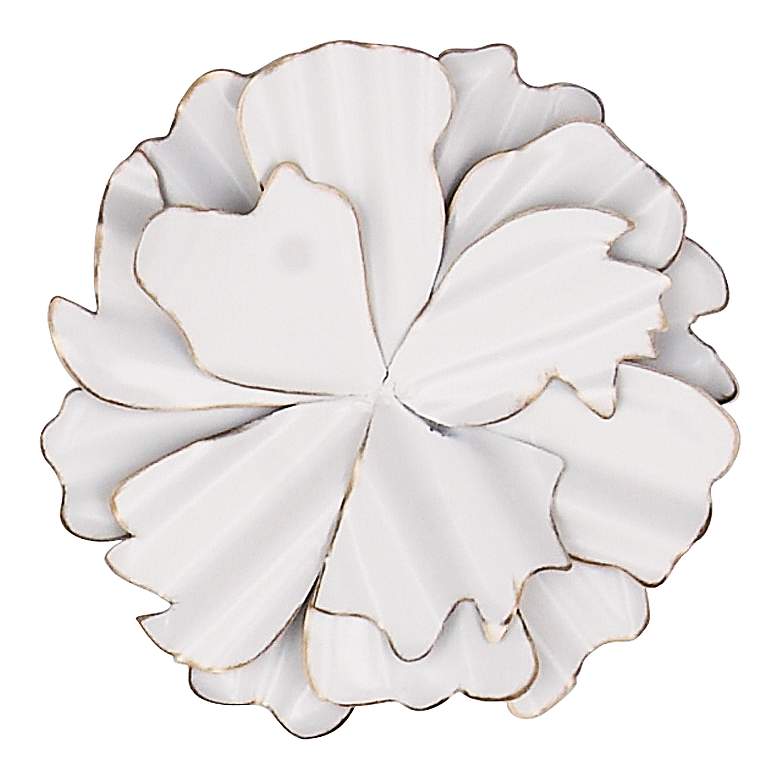 Image 3 Constella 19 inch High White Flower Metal Wall Art Set of 3 more views