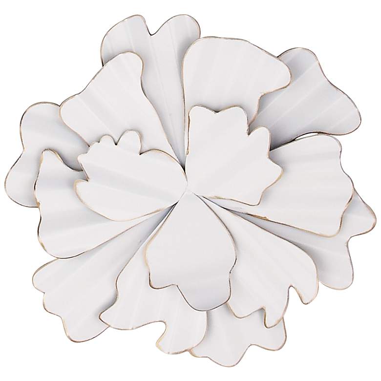 Image 4 Constella 19 inch High White Flower Metal Wall Art Set of 3 more views