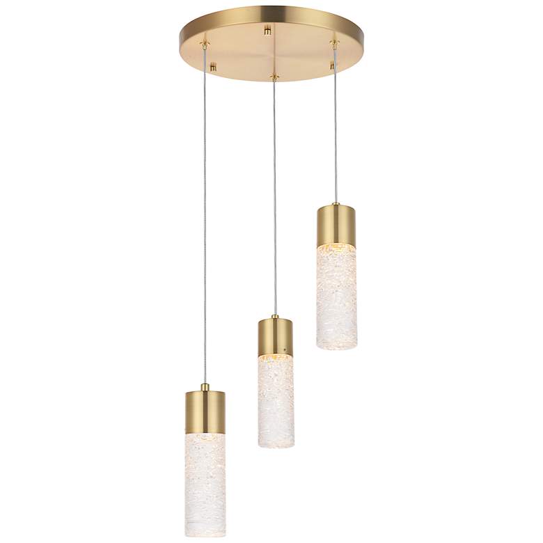 Image 3 Constellation 11 3/4" Wide Gold 3-Light LED Mini Cluster Pendant