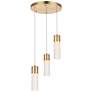 3_Constellation 11 3/4" Wide Gold 3-Light LED Mini Cluster Pendant