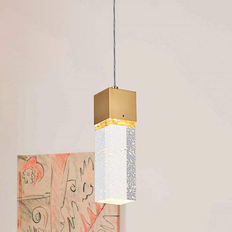 Image 2 Constellation 2 1/2" Wide Gold and Crystal LED Mini Pendant