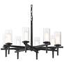 Constellation 34" Wide 8 Arm Black Chandelier With Opal and Clear Glas
