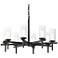 Constellation 34" Wide 8 Arm Black Chandelier With Opal and Clear Glas