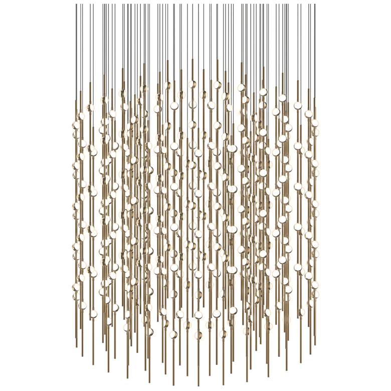Image 1 Constellation 48" Centaurus Cylinder LED Pendant - Brass - White Lens