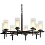 Constellation 8 Arm Chandelier - Dark Smoke Finish - Opal and Clear Glass