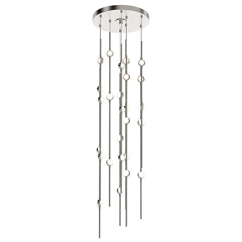 Image 1 Constellation Andromeda 12"W Nickel 2700K White Lens Round LED Pendant