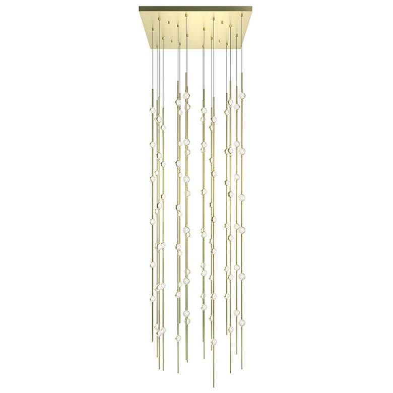 Image 1 Constellation Andromeda 24" Square LED Pendant - Satin Brass - Clear L
