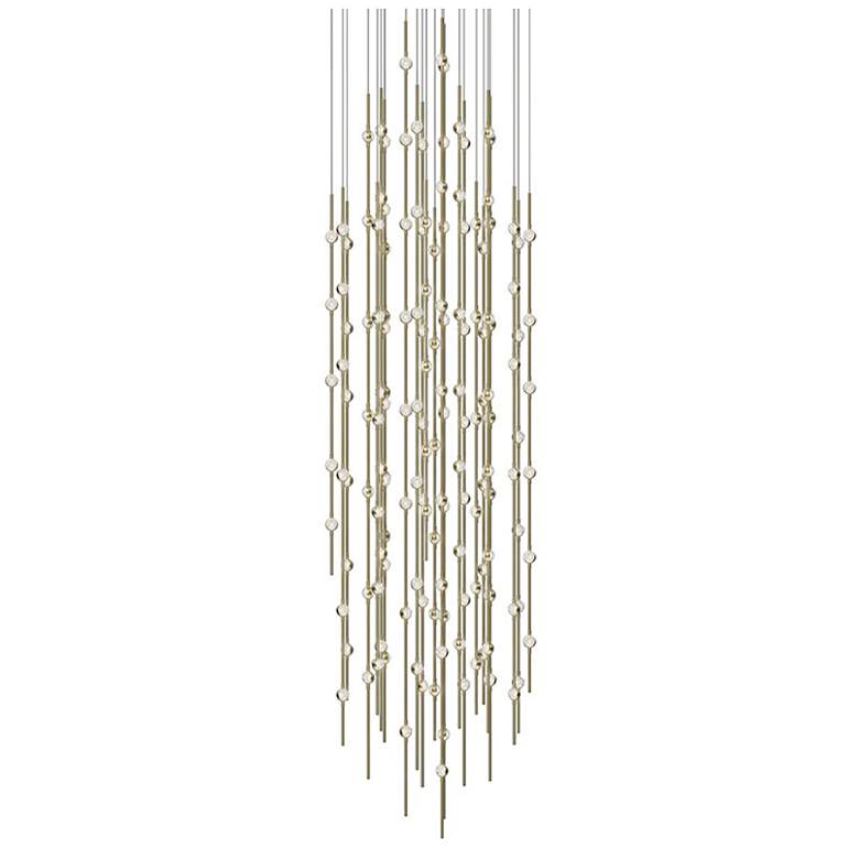 Image 1 Constellation Andromeda 25" Round LED Pendant - Satin Brass - Clear Le
