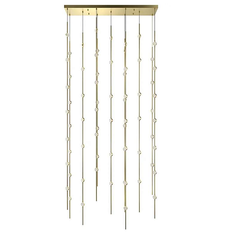 Image 1 Constellation Andromeda 36"W Brass 2700K Clear Lens Rectangle LED Pend