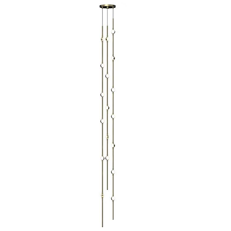 Image 1 Constellation Andromeda 6"W Tall Brass 2700K White Lens Round LED Pend