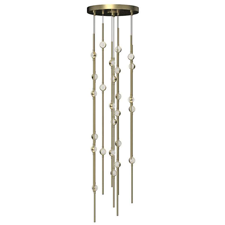 Image 1 Constellation Andromeda Short 12" Round LED Pendant - Brass - Clear Le
