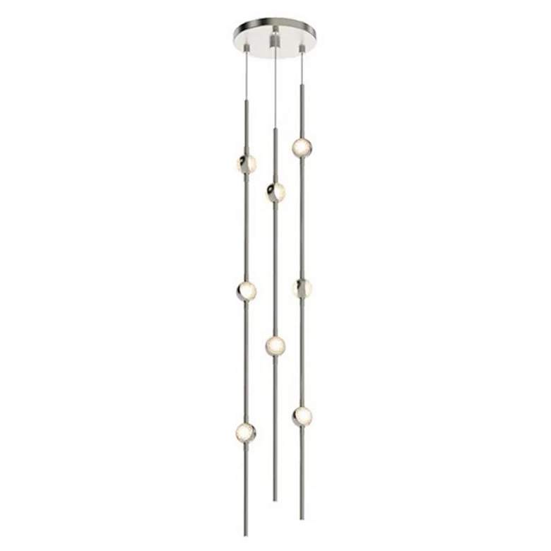 Image 1 Constellation Andromeda Short 6" Round LED Pendant - Nickel - Clear Le