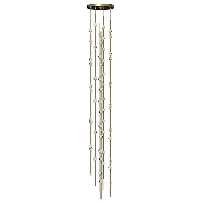 Image 1 Constellation Andromeda Tall 12" Round LED Pendant - Brass - Clear Len
