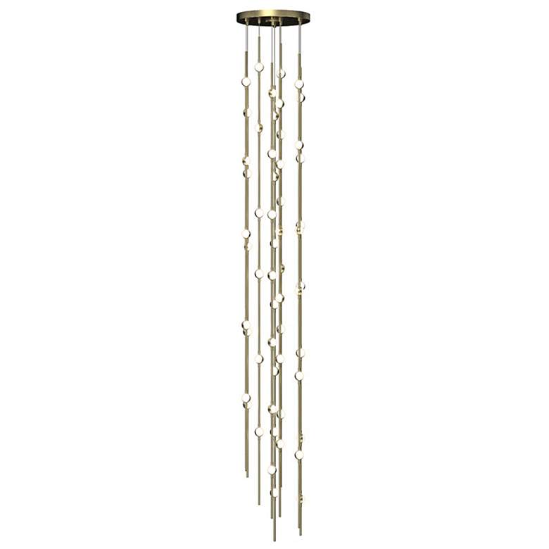 Image 1 Constellation Andromeda Tall 12" Round LED Pendant - Brass - White Len