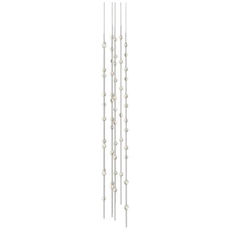 Image 1 Constellation Andromeda Tall 12" Round LED Pendant - Nickel - Clear Le