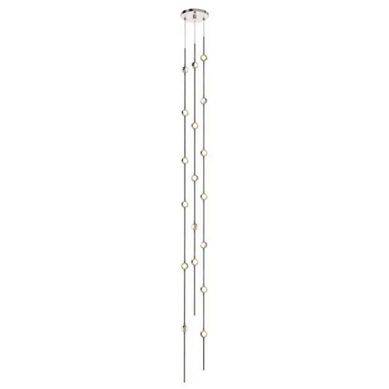 Image 1 Constellation Andromeda Tall 6" Round LED Pendant - Nickel - Clear Len