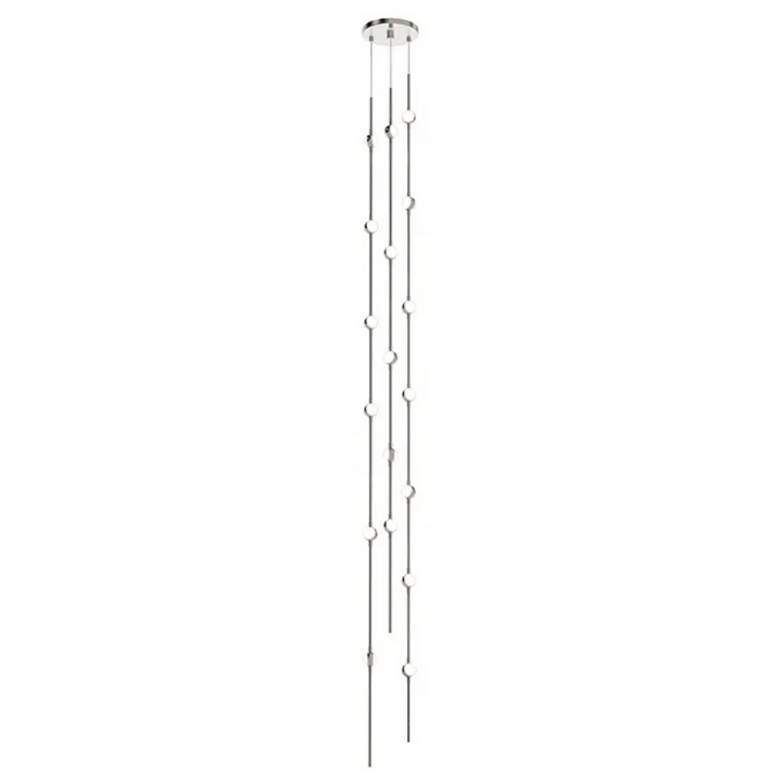 Image 1 Constellation Andromeda Tall 6" Round LED Pendant - Nickel - White Len