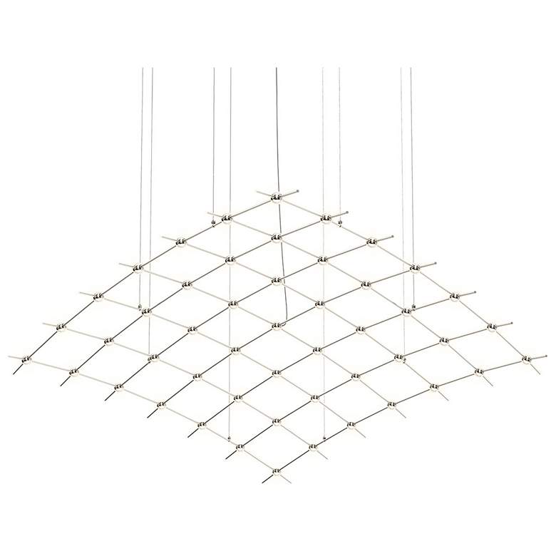 Image 1 Constellation Aquarius Major 177" Wide Clear Faceted Satin Nickel Pend