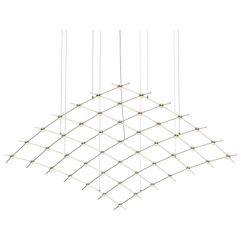 Image 1 Constellation Aquarius Major 177" Wide White Optical Satin Nickel Pend