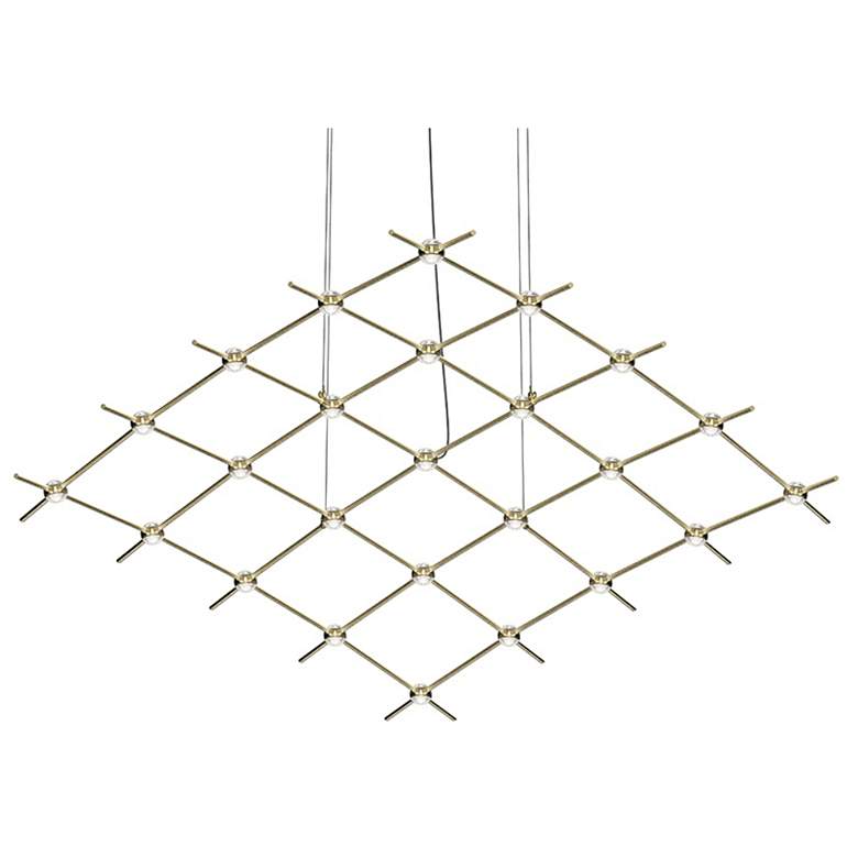 Image 1 Constellation Aquarius Medius Chandelier - Brass - Clear Faceted Lens