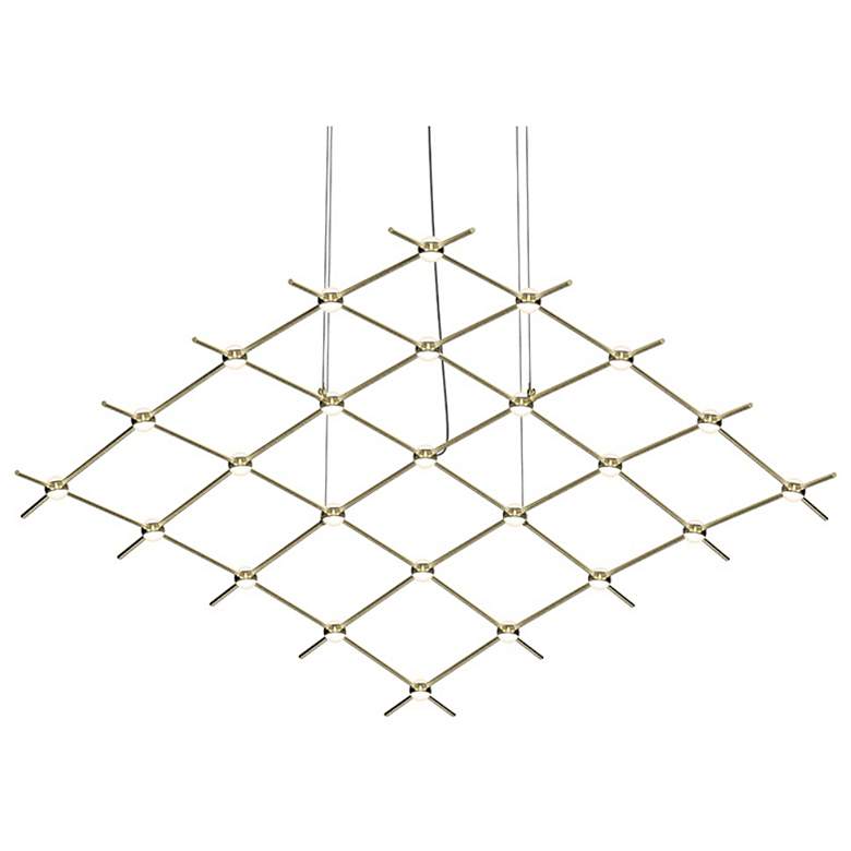 Image 1 Constellation Aquarius Medius Chandelier - Brass - White Optical Lens
