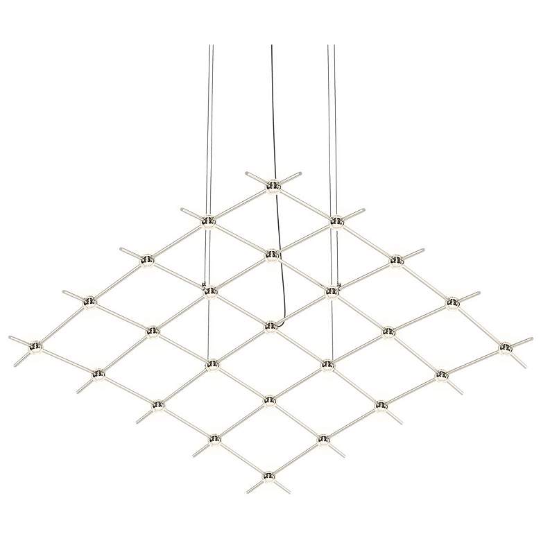 Image 1 Constellation Aquarius Medius Chandelier - Nickel - Clear Faceted Lens