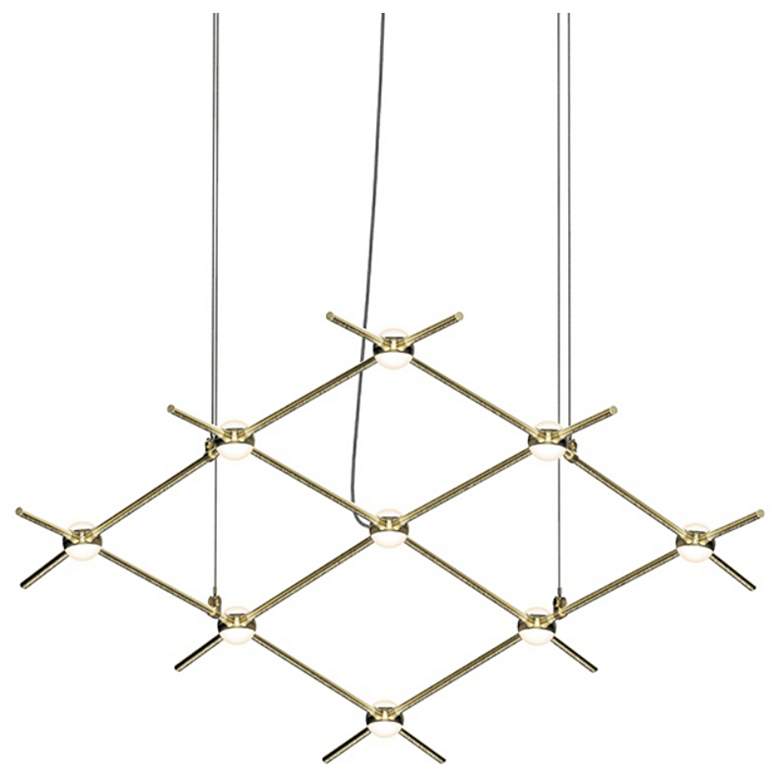 Image 1 Constellation Aquarius Minor Chandelier - Satin Brass - White Lens