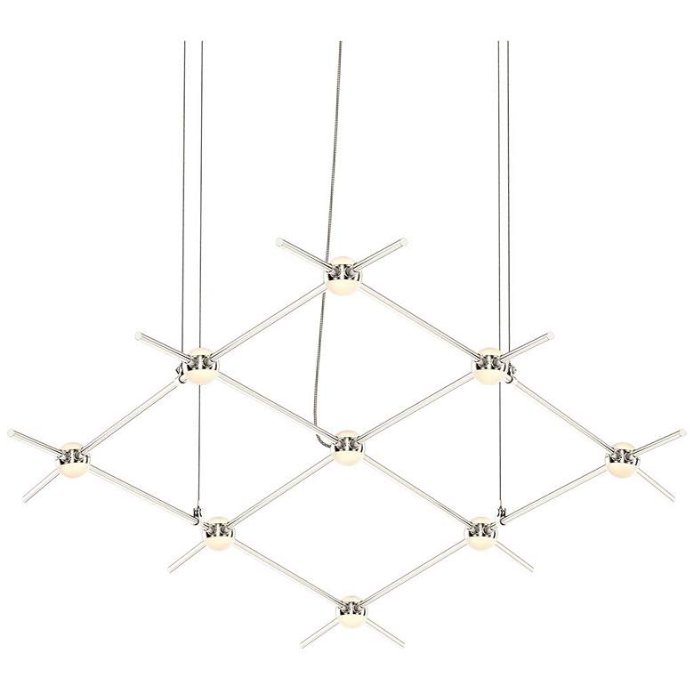 Image 1 Constellation Aquarius Minor Chandelier - Satin Nickel - White Lens